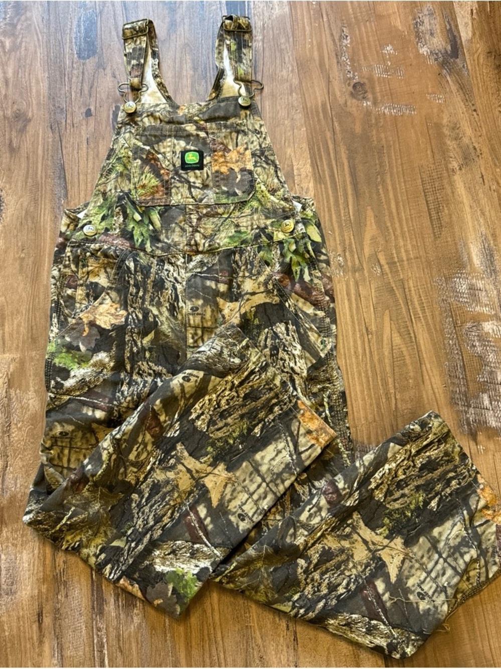 John Deere and Mossy Oak Camo Bib Overalls - Green Brown